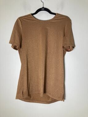 Cali and York Gold Shimmery Short Sleeve Sz S